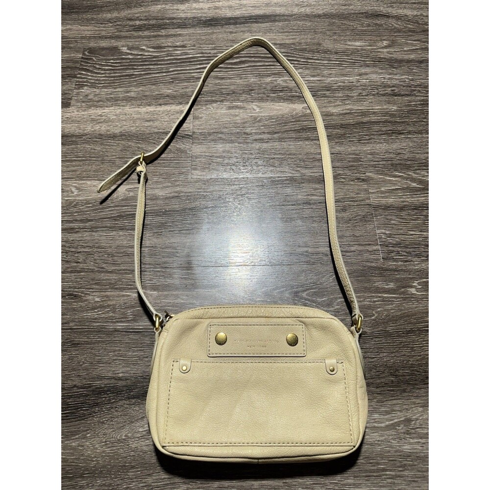 Marc By Marc Jacobs Preppy Leather Crossbody Bag Purse Ivory pebble